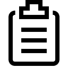 Icon of a clipboard representing reporting options