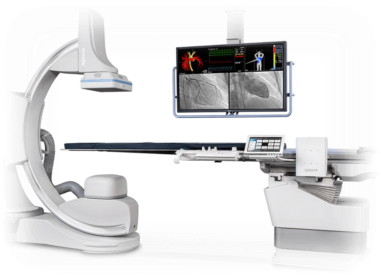Hemodynamics and FFR diagnostic system showing heart imaging